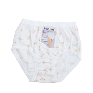 大尺碼媽媽型大板印花女內褲-48924-白色-6件