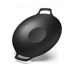【上手家居】韓式烤盤 38cm 黑色(烤肉盤/韓國烤盤/鑄鐵烤盤/燒烤盤/麥飯石烤盤/卡式爐烤盤/電磁爐烤盤), , large