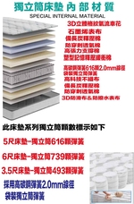 【文創集】石墨烯抗菌獨立筒床墊-3.5尺單人, , large