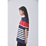 (L) nautica質感棉質純棉藍色短袖上衣二手衣, , large