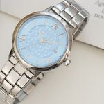 Relax Time RT-111 生命之花 花窗格紋時尚女錶 手錶 藍x銀 RT-111-2, , large