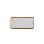 LEGLE - Auspicious Rectangular Dish with Gold Edge, , large