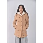(S) 雅奴天使質感連帽杏色外套二手衣, , large