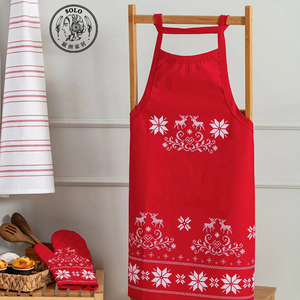 【SOLO Vintage】LCW Home 75x57cm Red Christmas Deer Apron 100% Cotton Made in Turkey