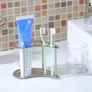 【真心良品】 月牙灣3孔不鏽鋼牙刷架/牙刷架置物架