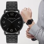 COACH Elliot C字皮帶手錶男錶 CO14602673, , large