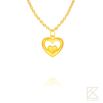 【TLH】黃金墜項鍊 純金999多選 心動時刻 約重0.07錢&plusmn;0.01 (生日 送禮), , large