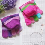 [Kaimei Cotton] Five pairs of MIT made in Taiwan pure cotton hollow invisible toe socks, colorful striped style, , large