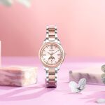CITIZEN 星辰 XC 鈦 日月顯示光動能電波女錶 EE1005-54W, , large