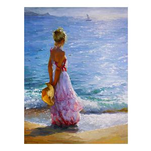 【御畫房】海邊 國家一級畫師手繪油畫60×80cm(VF-158)