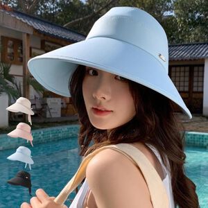 【A&R】韓款加大帽簷中空後綁帶式遮陽帽 卡