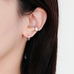 Moon shadow sterling silver earrings, , large