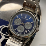 [星晴錶業]MASERATI手錶,42mm,R8873632004寶藍色錶面銀錶殼銀色精鋼錶帶款, , large