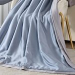 【Betrise】Sunlight Blue/Gray | C Energy Series 60-count 100% Pure Tencel Light-Quenched Graphene Quilt/Four Seasons Quilt 5X6.5 feet per set (with 2 free pillowcases of the same style), , large