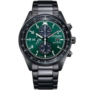 CITIZEN 星辰 亞洲限定 Future Force 光動能計時手錶-黑X綠 CA0775-87X