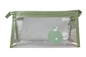 Transparent Multipurpose Pencil Case &ndash; Green