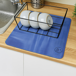【Monster】 Soft Diatomaceous Earth Sink Draining Mat – 3mm Ultra-Thin, Set of 2 (30x30cm) – Camouflage Blue, , large