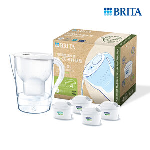 BRITA永續組包 馬利拉濾水壺(白)+P3濾芯