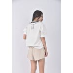 (S) self portrait質感棉質木耳邊白色短袖上衣二手衣, , large