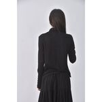 (M) fashion magic質感棉質高領黑色長袖上衣二手衣, , large