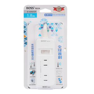 BOSS 1開6插2P高溫斷電正側插延長線1.8米
