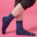 Footer單色運動逆氣流氣墊襪, 藍色-L, large