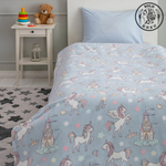 【SOLO Vintage】LCW Home Unicorn Blanket Made in Turkey 150x220cm, , large
