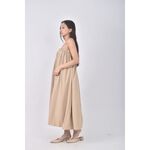 (S) 質感吊帶無袖杏色洋裝二手衣, , large