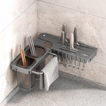 【上手家居】轉角刀架50cm(刀具架/菜刀架/廚房刀架/刀具收納架)-黑色, , large