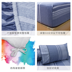 FITNESS 精梳棉雙人四件式被套床包組-安德里-藍, , large