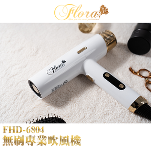 專業沙龍品牌FLORA FHD-6804 無刷專業吹風機-白金色
