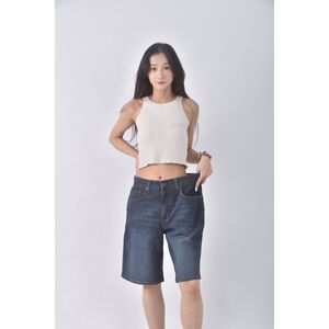 (2XL) tommy jeans高腰丹寧牛仔質感棉質五分藍色短褲二手衣