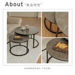 【H&R安室家】雙層大理石圓型茶几/矮桌-灰TBF42A, , large