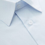 范倫提經典條紋309藍細條短袖襯衫, , large