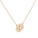 COACH 水鑽及玻璃珍珠連扣圓圈項鍊(金色), , large