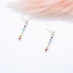 【Angel & Me】彩虹 能量 七脈輪 s925 純銀 彩鑽 耳環 耳夾 禮物, , large