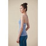 YOGA FLOW Venus Tank - 撞色網紗長版上衣 - 深天藍 Sky Grey, , large