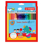 STABILO 德國 思筆樂 Swans Jumbo 特大油性色鉛筆  紙盒 18色組 / 盒 ST1875J, , large
