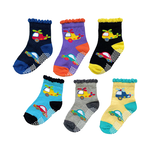 [Kaimei Cotton] MIT Made in Taiwan Pure Cotton Anti-Slip Children's Socks (Toddler Version 1-3 Years Old) - Handsome Helicopter Style 9-13cm-8 Pairs, , large