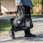 【YUNJOIN】可收納 輕量摺疊旅行拉桿袋-黑色 收納包 拉桿袋 行李袋 耐用 防潑水 旅行袋 登機包 託運行李 旅行包, , large