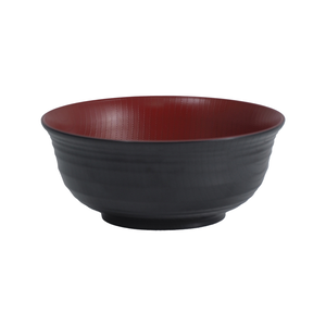 日本製可微波木紋紅黑丼碗-18cm-1200ml-6入