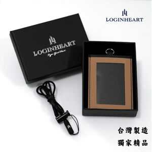 [LOGINHEART]免取卡正面感應證件套 巧克棕 可客製 其他夾層票卡不干擾 臺灣製造