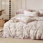 BUHO "Flower Manyu-Pink" 60-count 100% TENCEL pure Tencel full-covered cotton dual-purpose quilt winter bag set - double size, , large