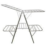 【雙手萬能】不鏽鋼雙翼雙層蝶型曬衣架 (免組裝/可調角度), , large