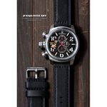elegantsis JF48QS機頭藝術-女郎計時手錶-黑/48mm ELJF48QS-OB01LC, , large