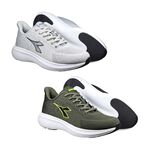 DIADORA迪亞多那 獵鷹輕量慢跑鞋 男運動鞋 男鞋 台灣製造 時尚 飛織 透氣 吸震 減壓 抗菌 除臭 止滑 灰 綠, , large