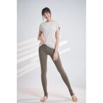 YOGA FLOW Open Back Tshirt - 短袖優雅垂墜後背V領罩衫 - 蕎麥, , large