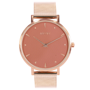 HOPE collection Minimalist dial elegant leather strap ladies watch-Orange / HO-12404