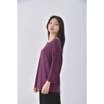 (L) hey girl韓牌圓領紫色長袖上衣二手衣, , large