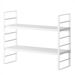 Adjustable, narrow countertop kitchen spice rack for oil, salt, soy sauce, and vinegar bottles; tiered rack for bottles and jars; tabletop storage; no installation required., , large